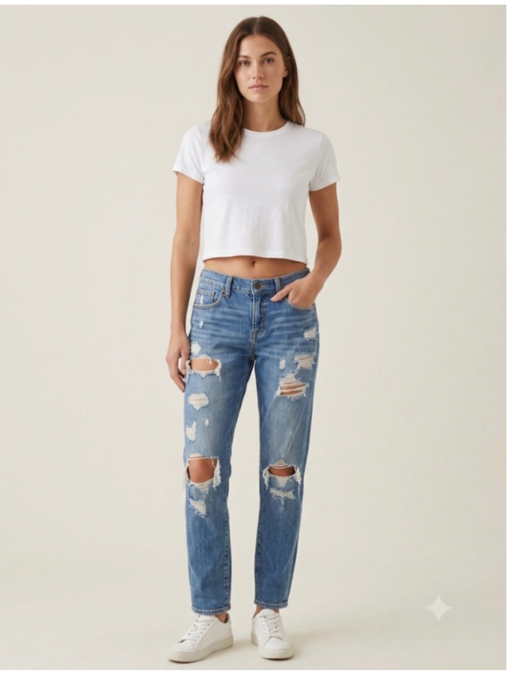 Lucky Brand Distressed Straight Leg Jeans Blue Size 28